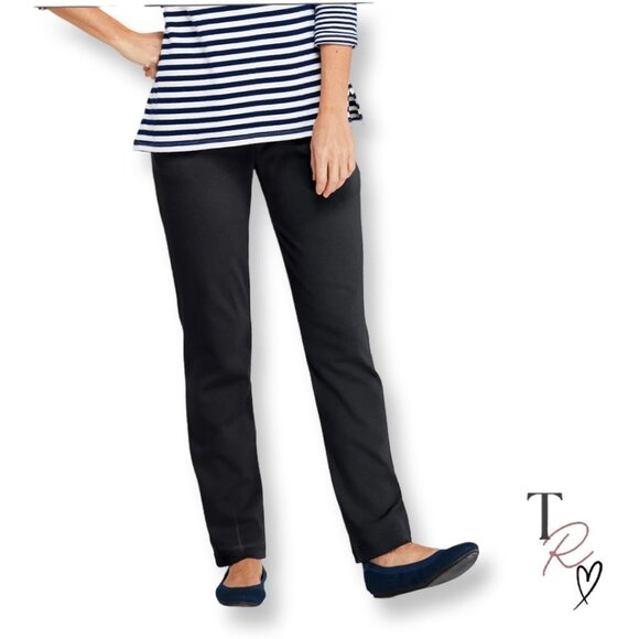 Lands End NEW Knit Sport Straight Leg Casual Pull on Pants Black Size 18/XL Tall - Picture 14 of 14